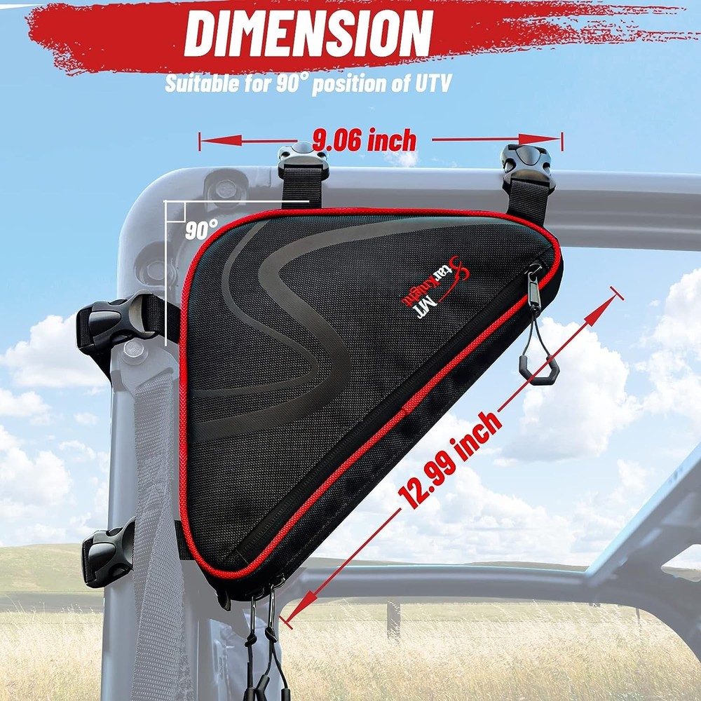 2x Universal Triangle Storage Bag Overhead Corner Bag for 1.75"-2" Most UTV