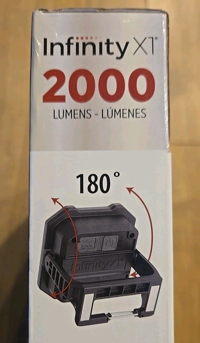 NEW Infinity X1 2000 Lumen Work Light, 3PK, 18Hrs, 5 Modes, Magnetic, Powerbank