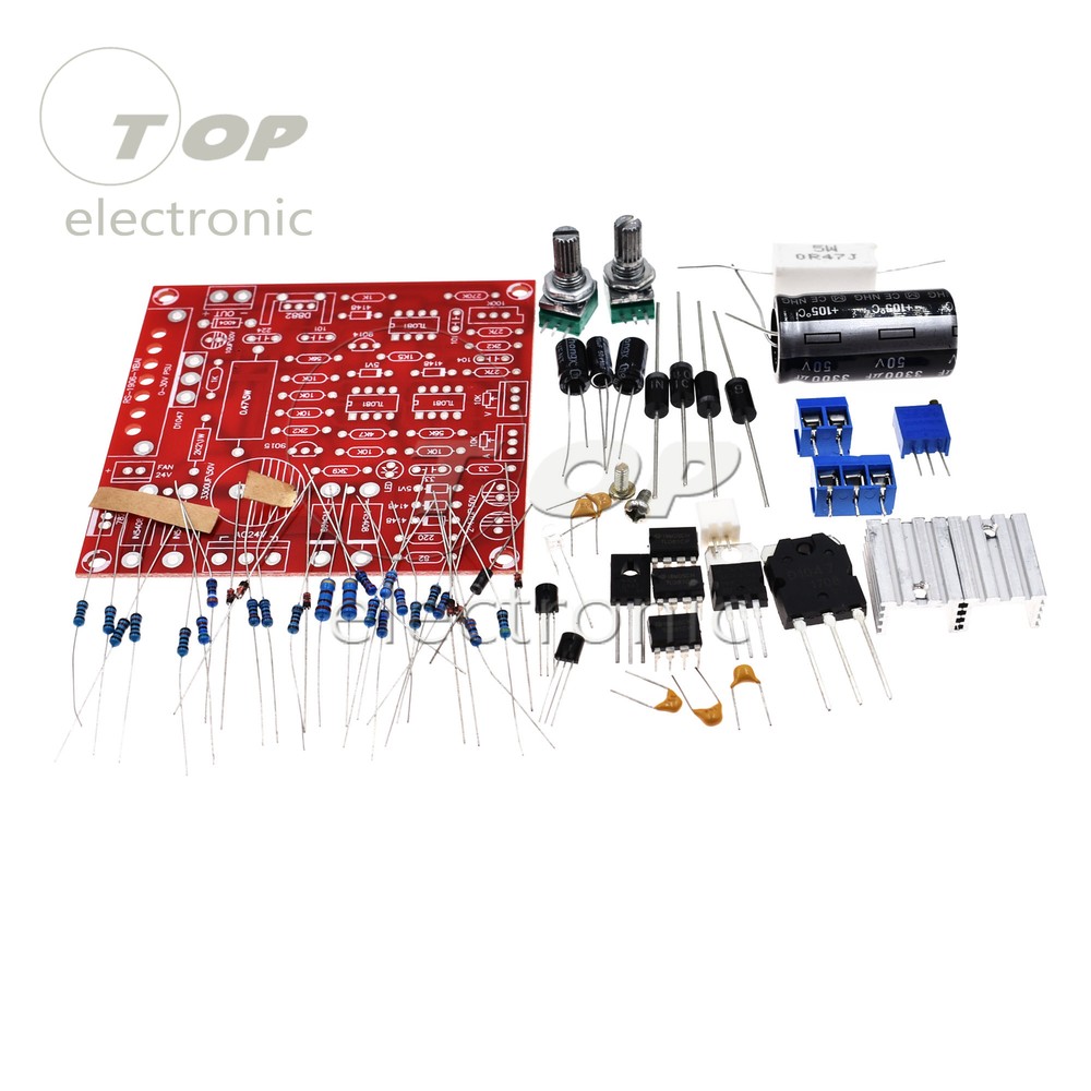 Red 0-30V 2mA-3A Continuously Adjustable DC Regulated Power Supply DIY Kit PCB