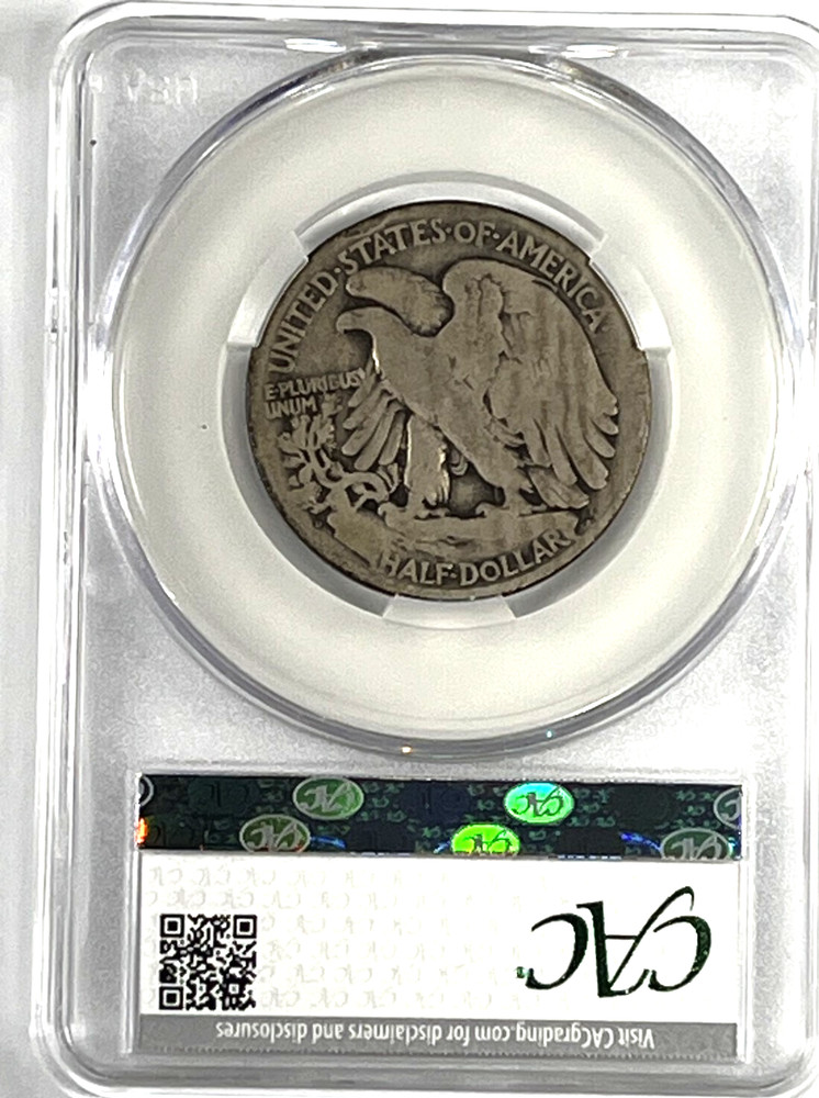 1919-D Walking Half Dollar : CAC G4