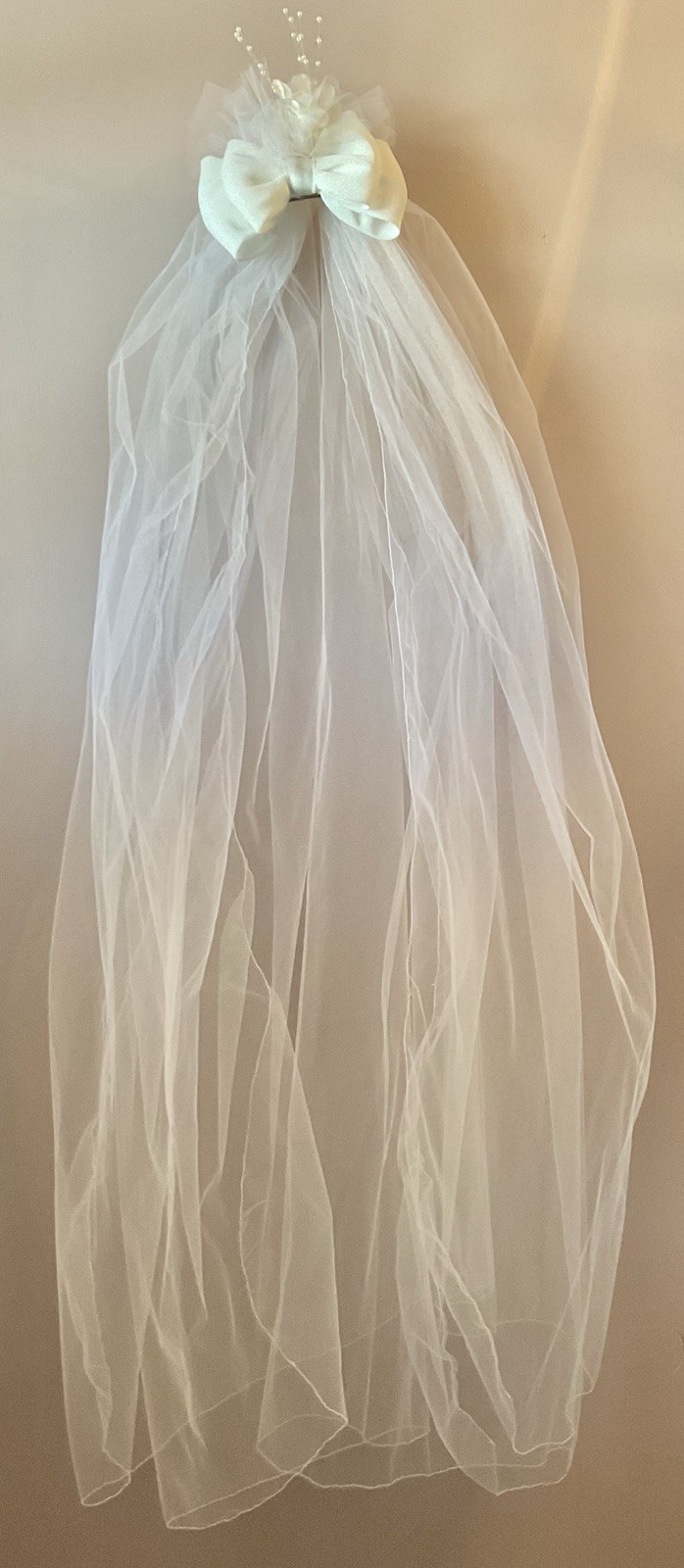 Vintage Bridal Wedding Veil Tulle Bow