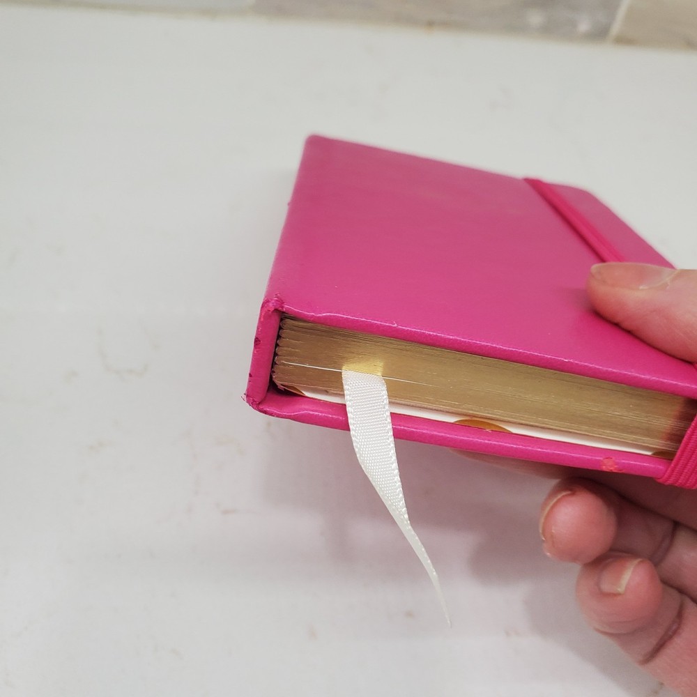 Kate Spade THIS JUST IN Lined Notebook Small Size Gold Edge Elastic Strap Damage