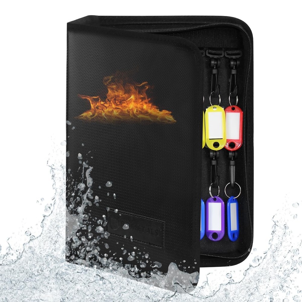 32 Key Portable Zippered Key Case, Fireproof, Waterproof, Binder, Tags