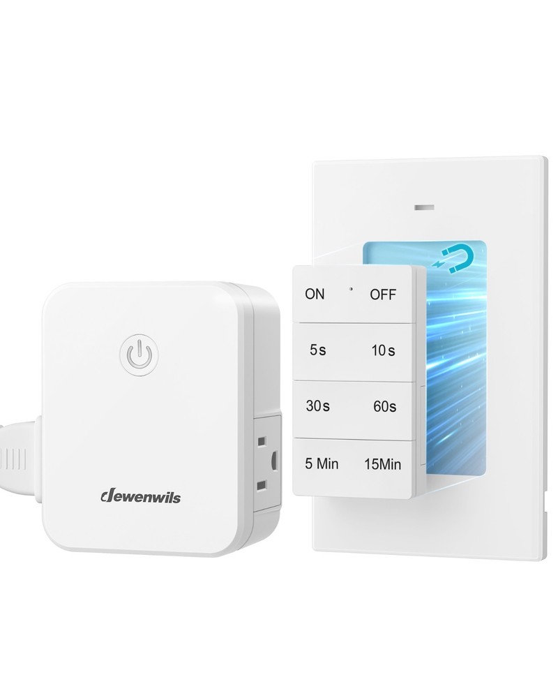 DEWENWILS Garbage Disposal Wireless Switch Kit, 15A/1875W, 100FT RF Range, Timer