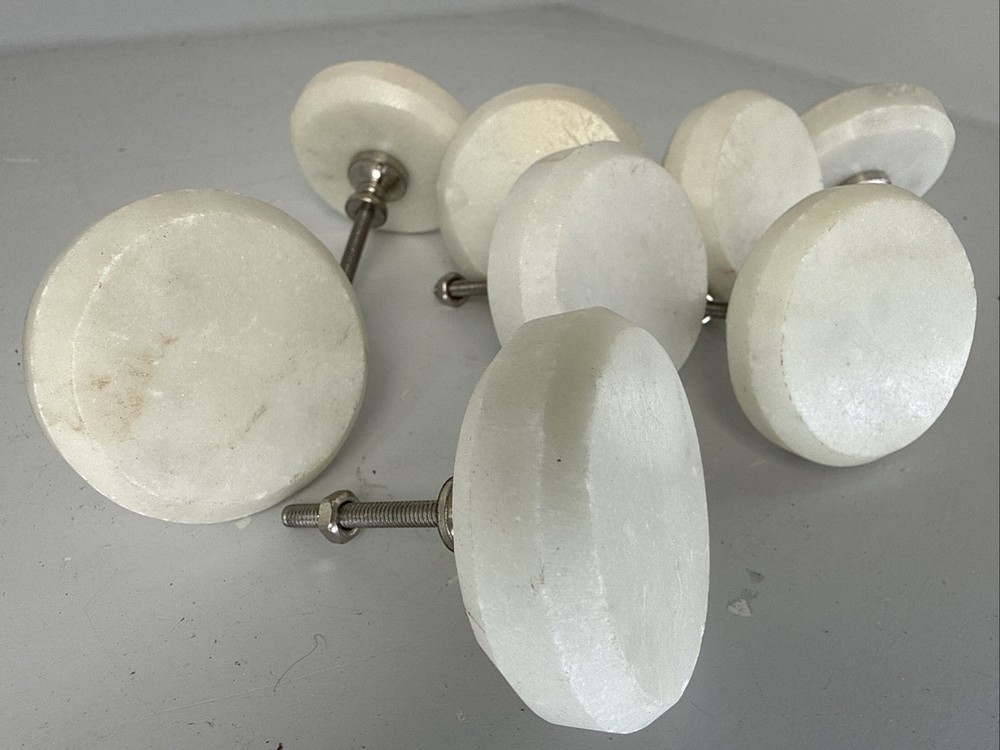 Set of 8 Casa Decor NEW White Stone 100% Hand Crafted Drawer Knobs Pulls