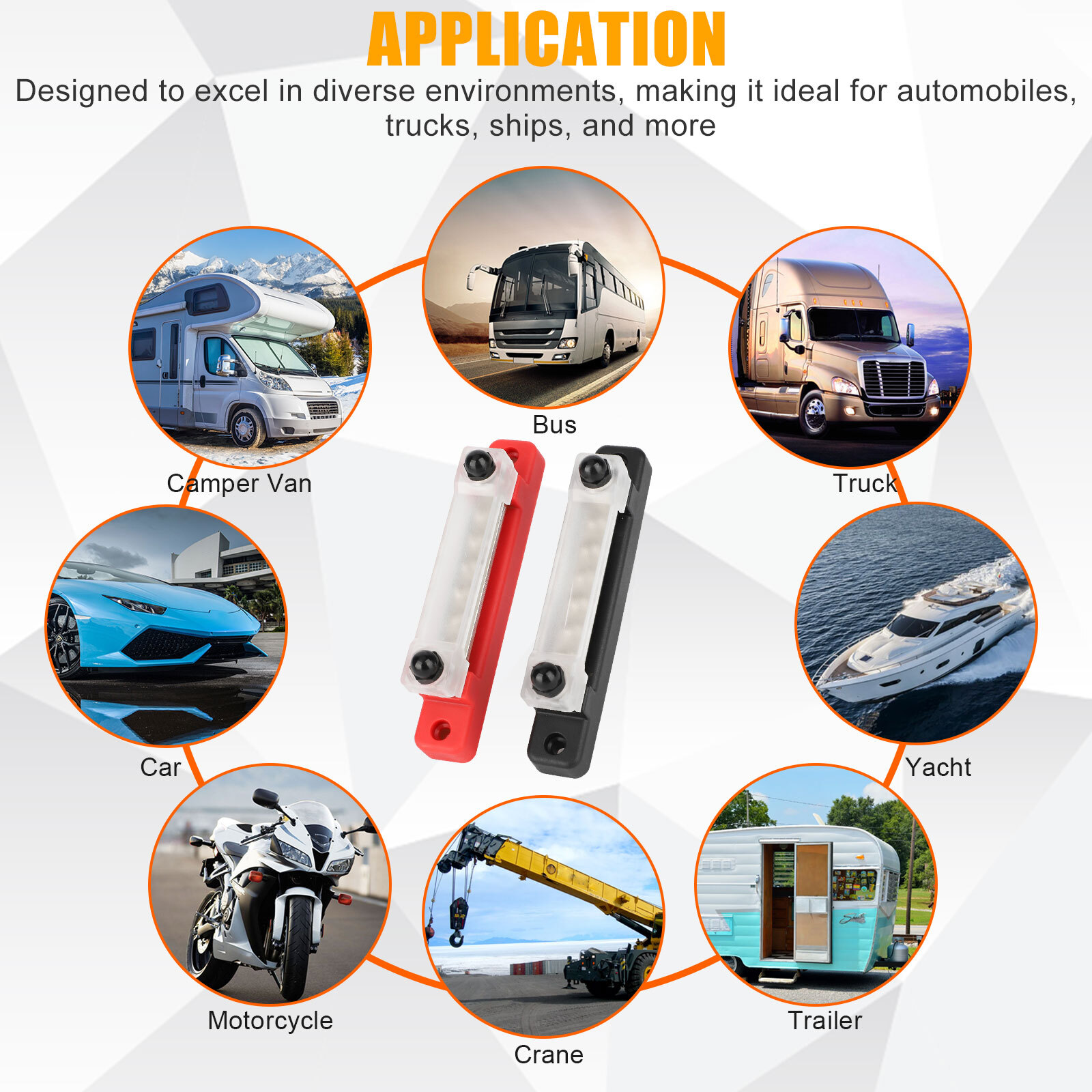 6 Way Bus Bar Power Distribution Terminal 150A Screws Battery Block for Car Boat