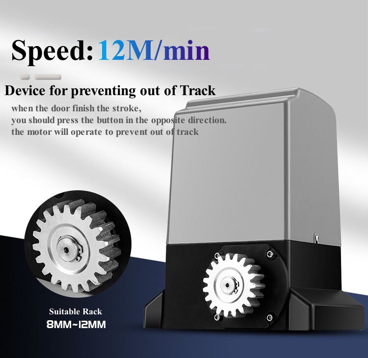 Automatic Sliding Gate Opener Rack Driven with 2 Remotes & Complete Kit 2700 lbs