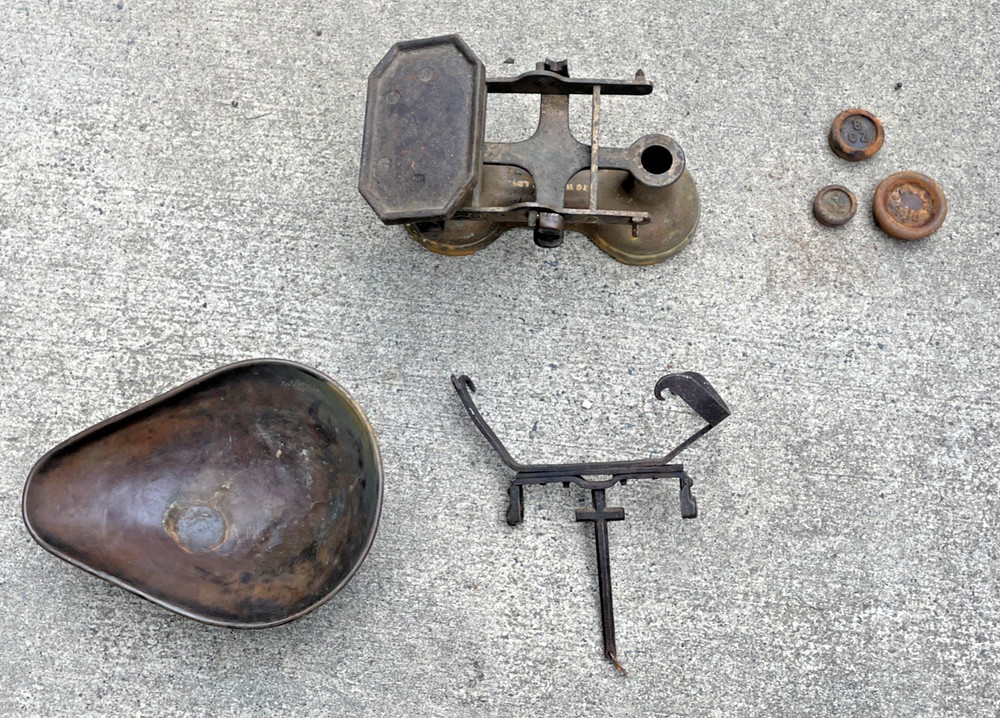 Antique Scale For Gold with 3 weights