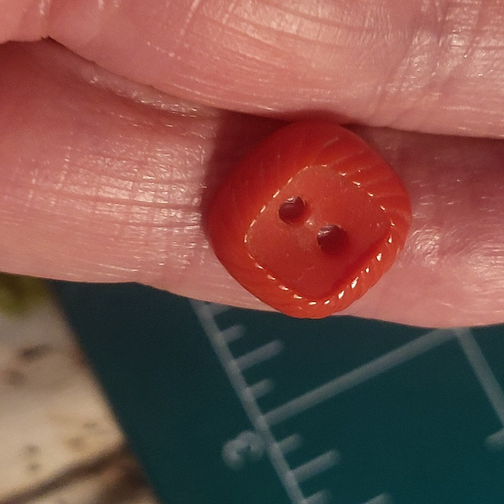 Colt # 7 button red square fancy edges 1/2" confirmed pattern excellent