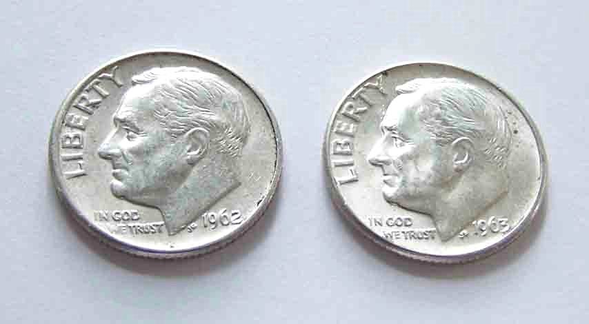 1962 & 1963 Roosevelt Dimes #11