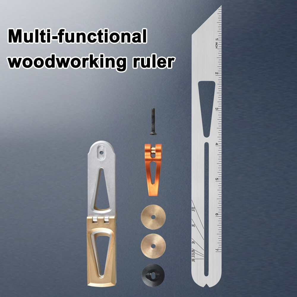 Heavy Duty T Shape Woodworking Scriber Ruler Multi-Purpose Angle Marking Tool [