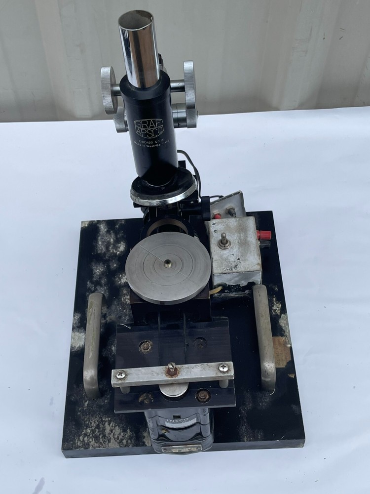Vintage Graf Apsco Microscope w/ Holtzer Cabot Motor