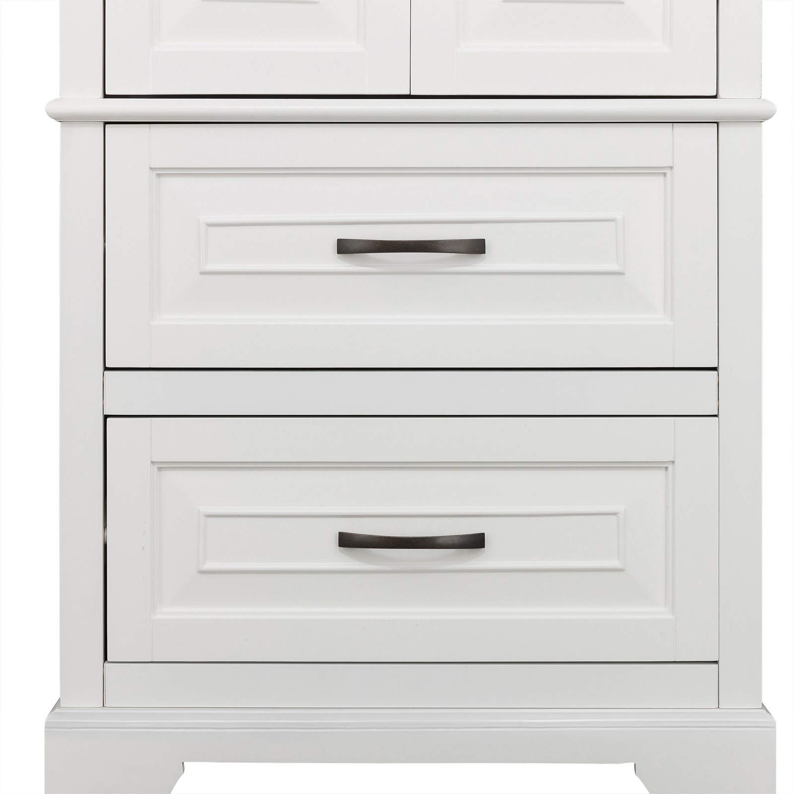 Teamson Home St. James Wooden Linen Tower Cabinet with 2 Drawers, White