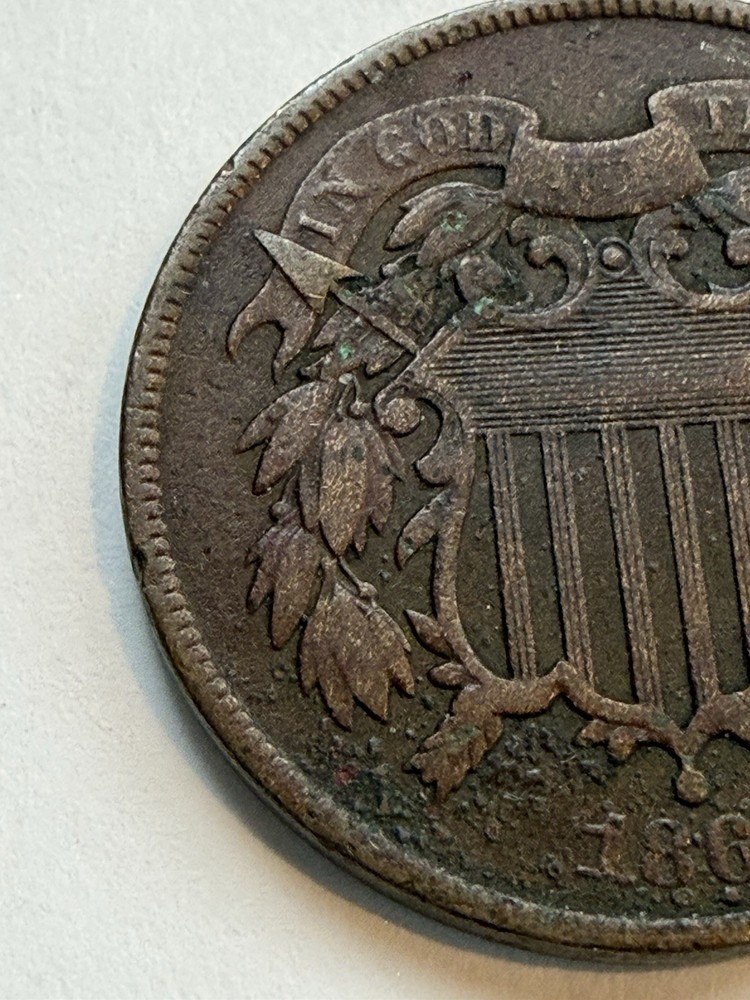1868 Two Cent 2C USA Coin