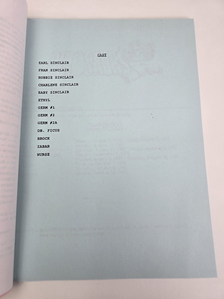 DINOSAURS / Peter Ocko 1992 TV Script, Dan Castellaneta "Germ Warfare"
