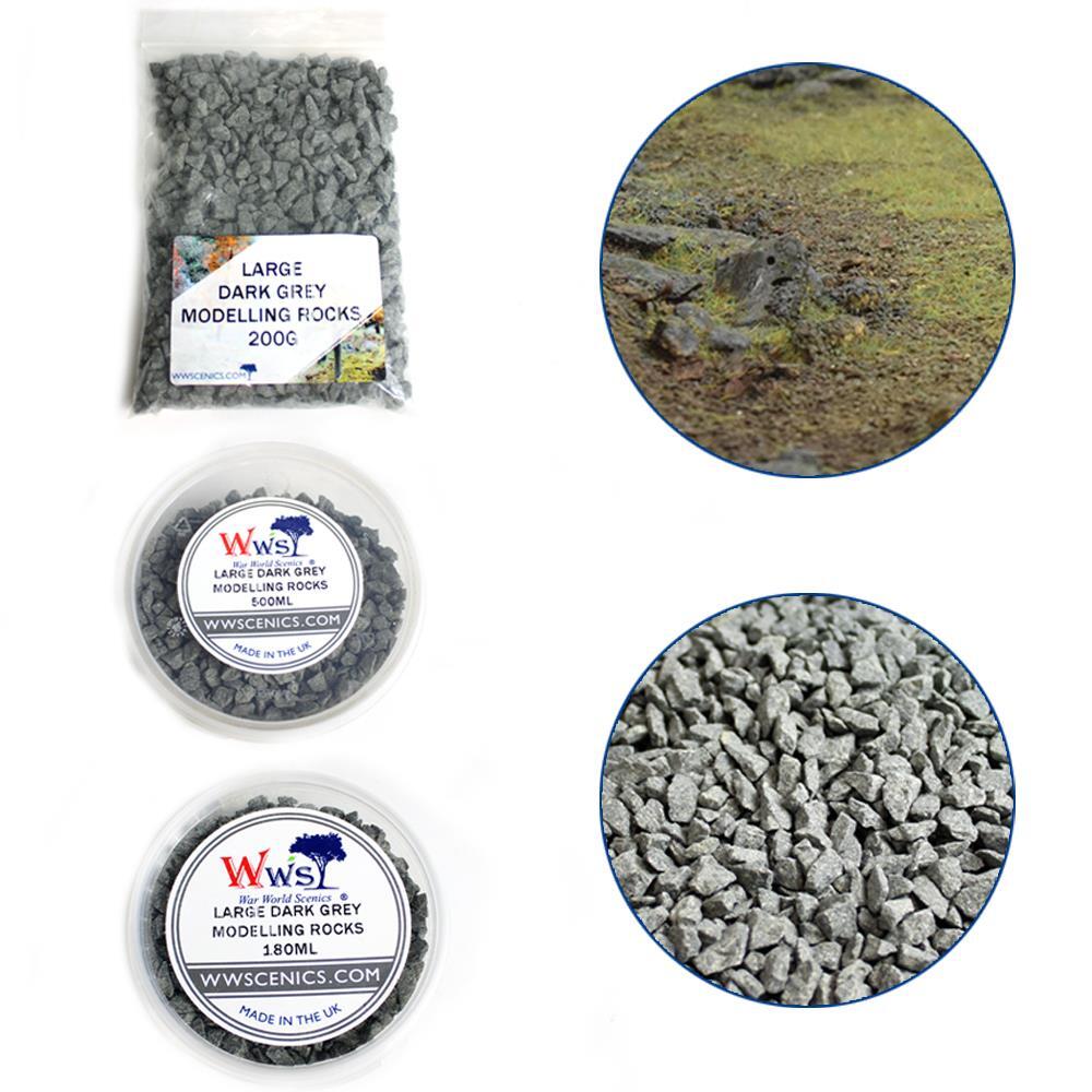 Large Dark Grey Modelling Rocks 2-5mm | Wargame Scenery & Basing Material