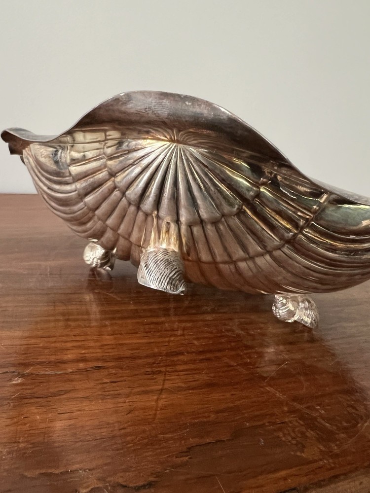 Wilson & Sharp Edinburgh Silverplated Antique Shell Nautilus Serving Bowl Dish
