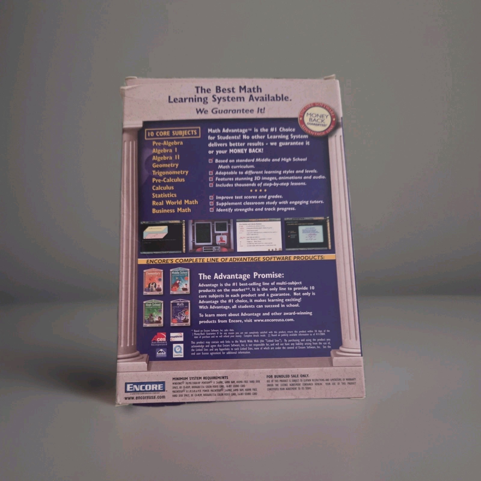 Math Advantage 2005 Study Skills Math Curriculum DVD Grades 6-12, Age 11+