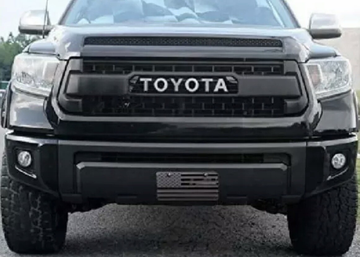 Tactical American Flag Heavy Duty Aluminum License Plate Matte Black