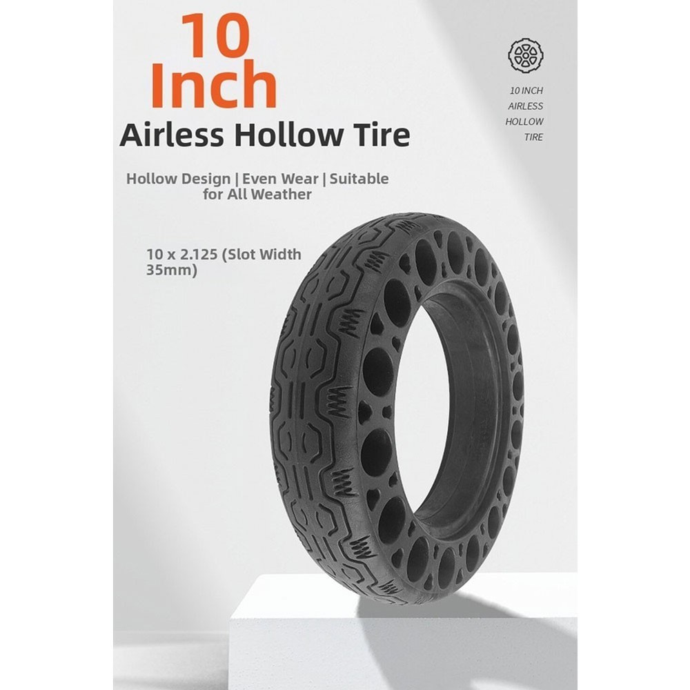Replacement 10x2 125 Rubber Solid Tire for Electric Scooter Puncture Proof