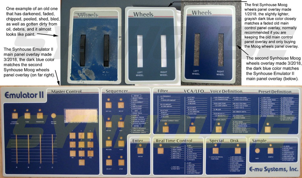 WORLD'S FIRST Full Set E-mu Emulator II+ HD Main Control Panel Overlays MINT+NEW