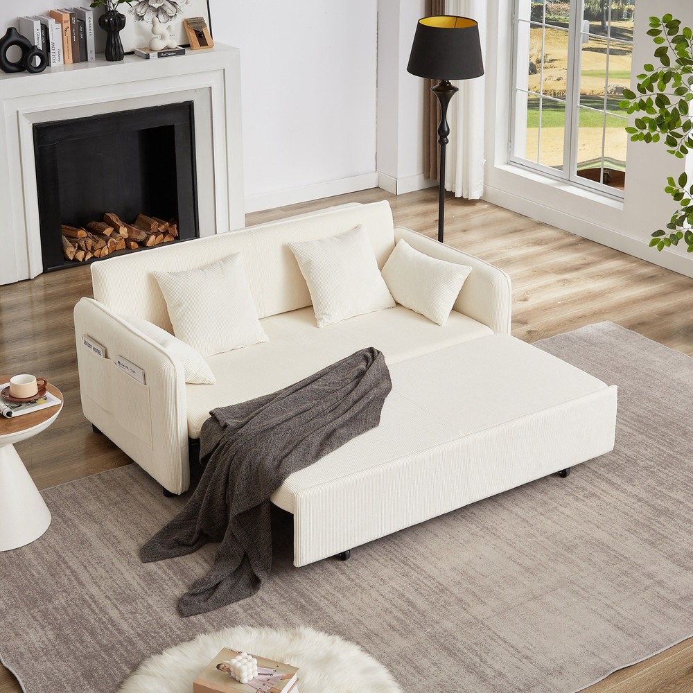 Convertible Sofa Bed 3 in 1 Multi-Function Folding Sleeper Sofa Bed w/ Pillows