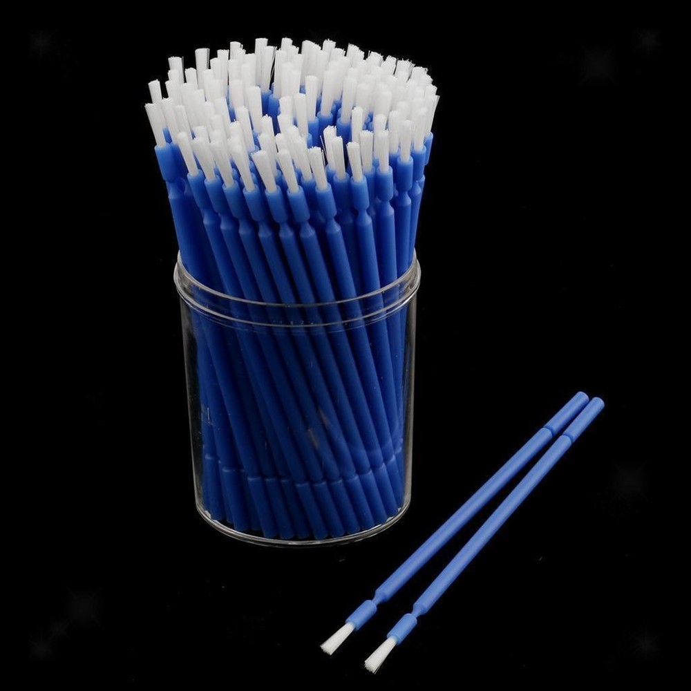 100 Pcs Dental Disposable Microbrush Single Micro Brush Blue Bendable Applicator