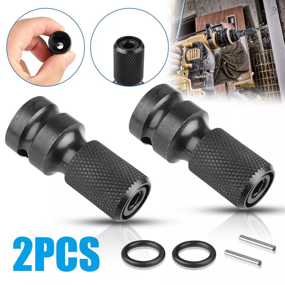 2* Socket Adapter Drill Hex Shank Chuck Change Impact Driver Tool 1/2" To 1/4"