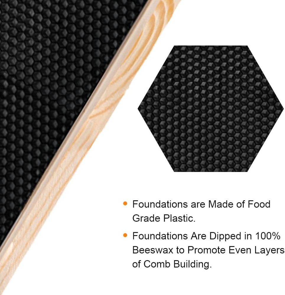 Medium Super Beehive Frames with Wax Foundations,10 Pack Honey Bee Frames wit...