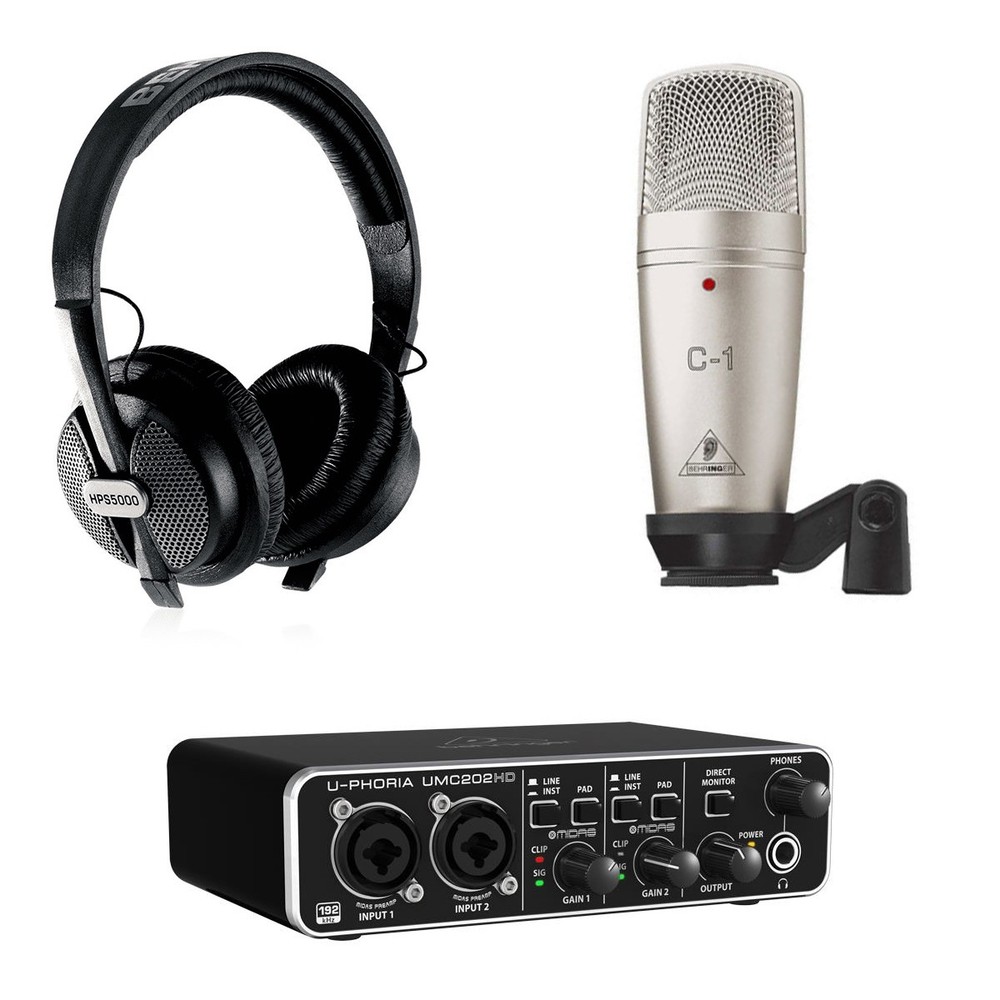 Behringer U-Phoria Studio Pro Complete Recording with UMC202HD Interface W/Kit