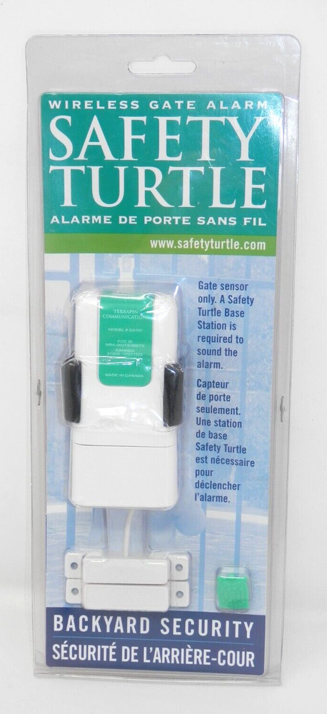 Safety Turtle Wireless Gate Alarm • Backyard Pool Security Green New