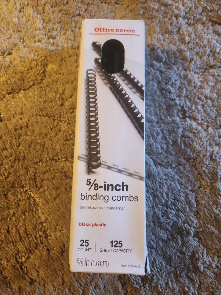 25 Office Depot  5/8" BINDING COMBS BLACK