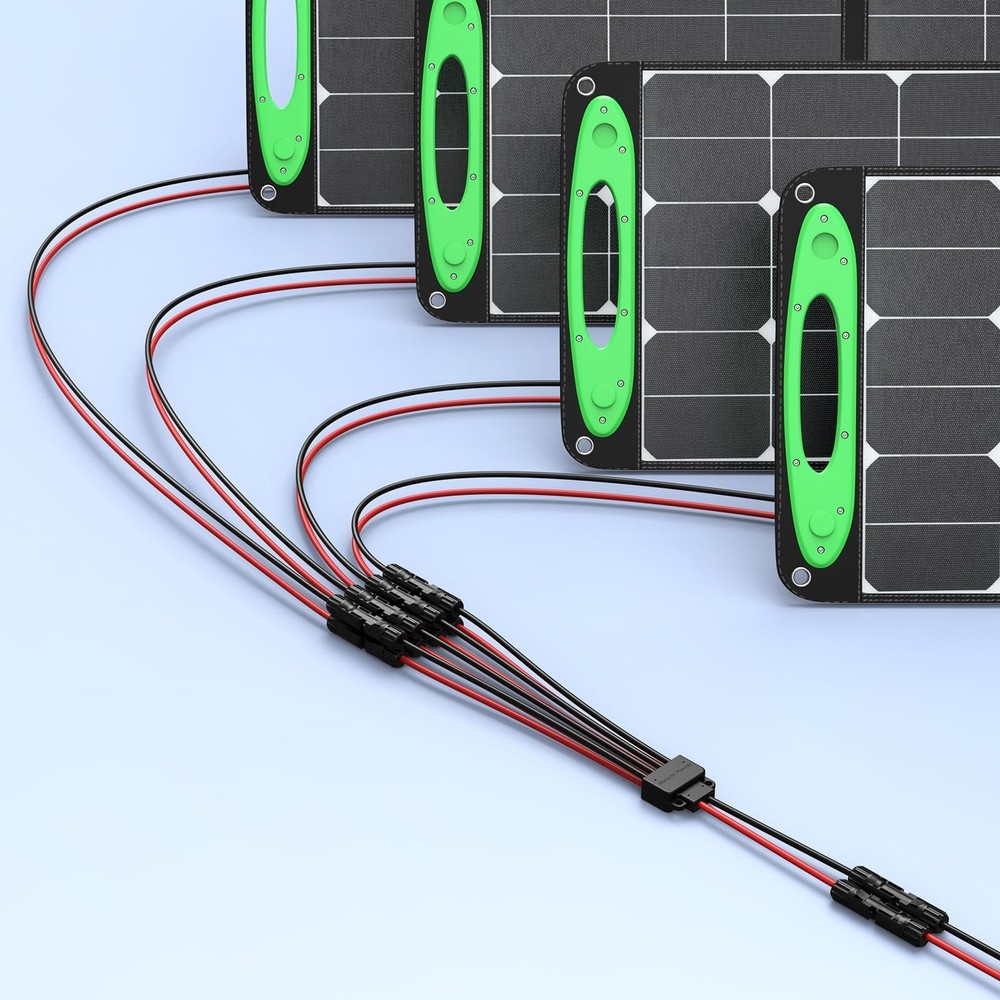 Bateria Power Solar Connectors 30A Y-Branch Cable, Solar Cable Parallel Adapt...