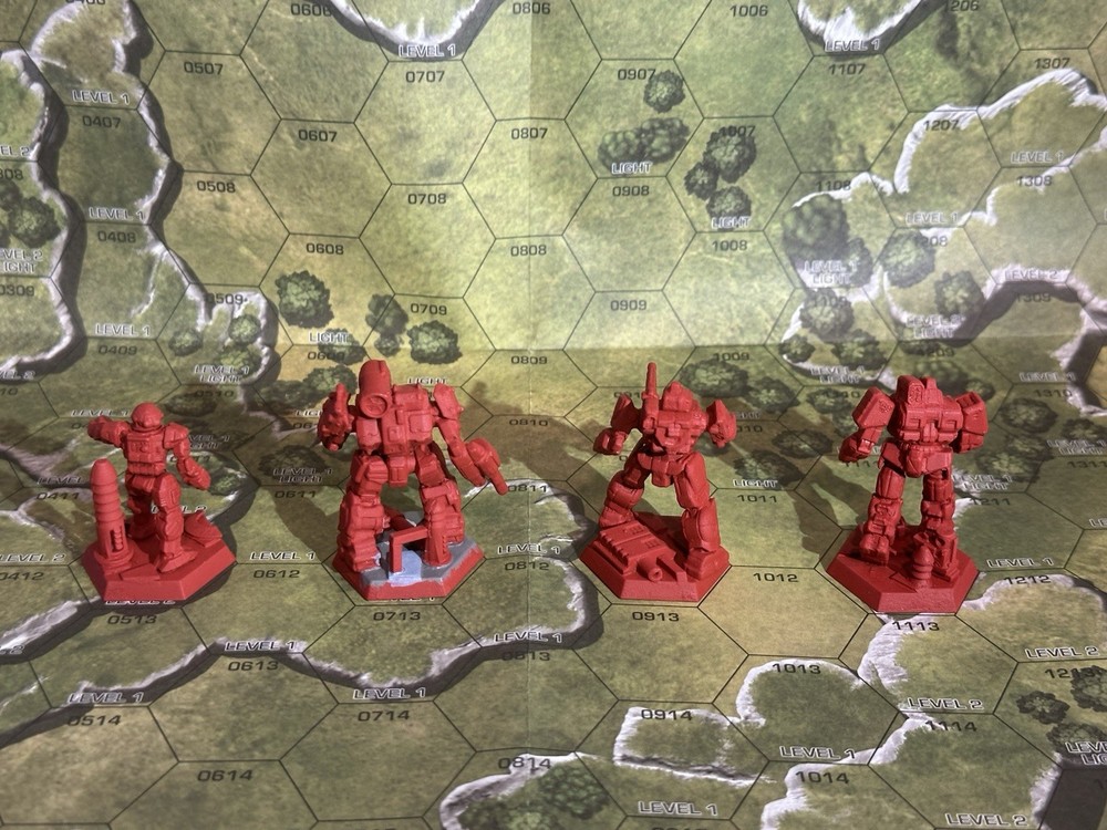 Battletech 4 Primed Mech Lot - Thunderbolt Shadow Hawk Wolverine Commando