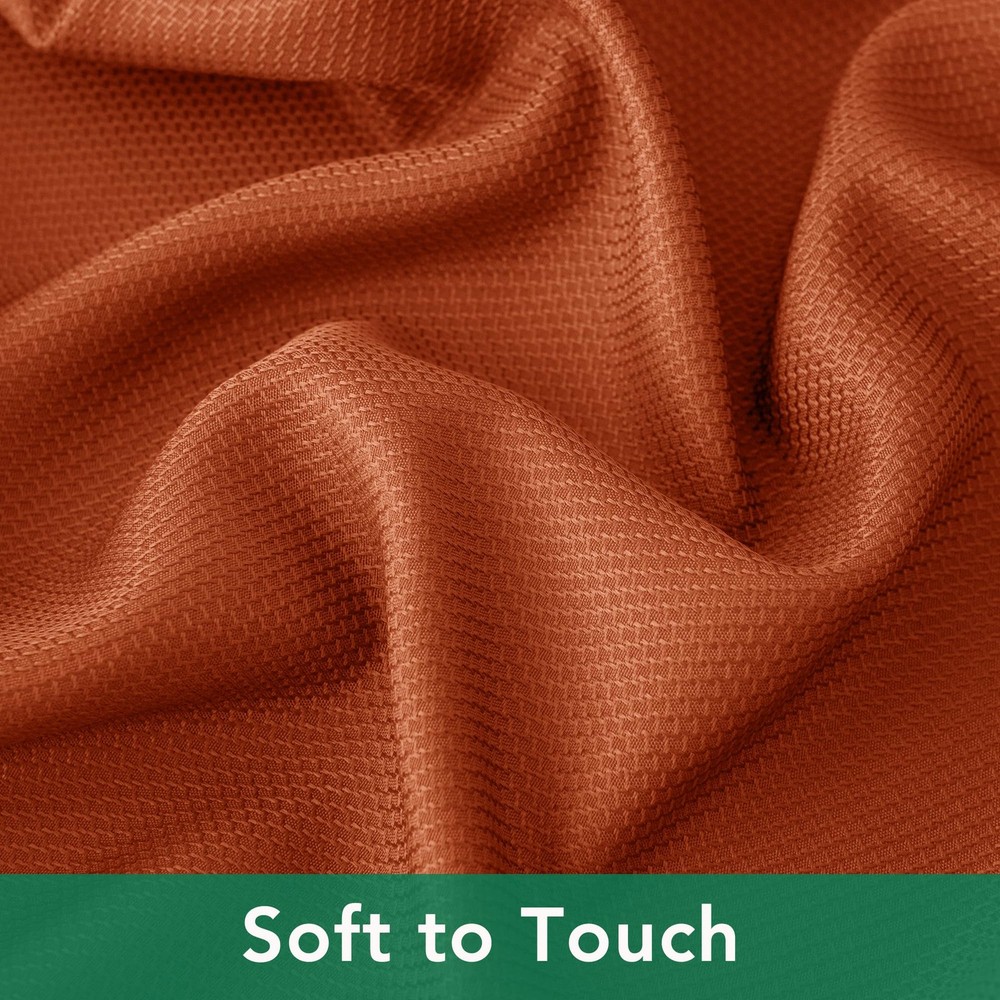 2 Pack Fall Tablecloth Textured Fabric 60x108 Inch Rectangular, Rust Thanksgi...