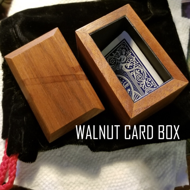 WALNUT CARD BOX - CARD MAGIC UTILITY