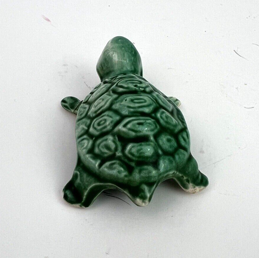 Vintage Ceramic Green Turtle Figurine