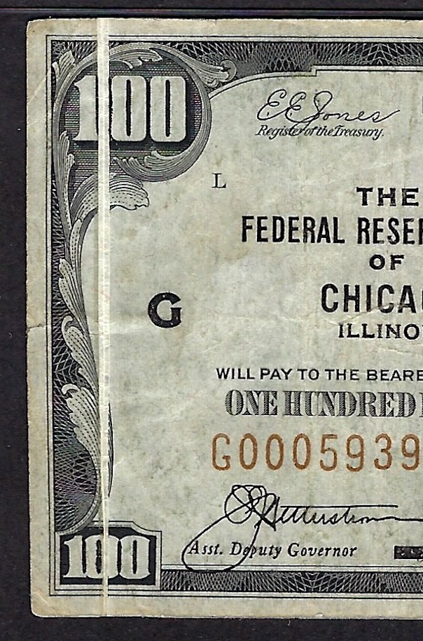 ERROR 1929 $100 FRBN ♚♚GUTTER FOLD ERROR♚♚ PMG VF 25 RARE NOTE!!!