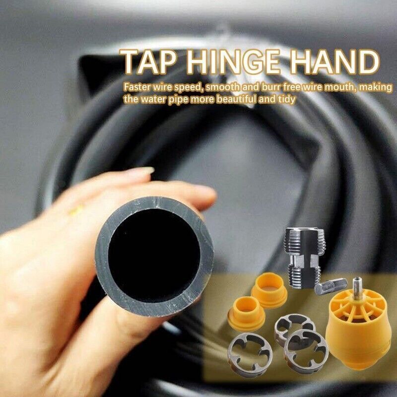 10 Set Electric Drill Compatible PVC Pipe Threader Kit with Various Die Sizes US