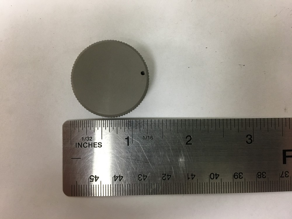 Vintage Gray Bakelite Round Fine Knurled Pointer Knob