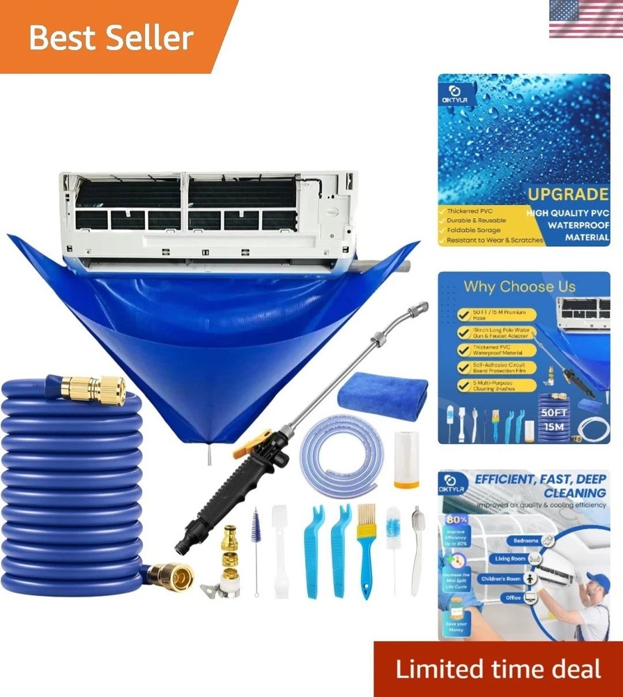 Mini Split AC Cleaning Kit 50ft Hose System Cleaner for 9000-12000 BTU