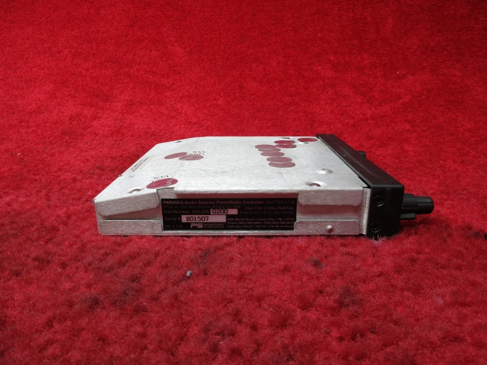 PS Engineering PAR200/A Audio Selector Panel/ Radio Controller PN 050-228-0200