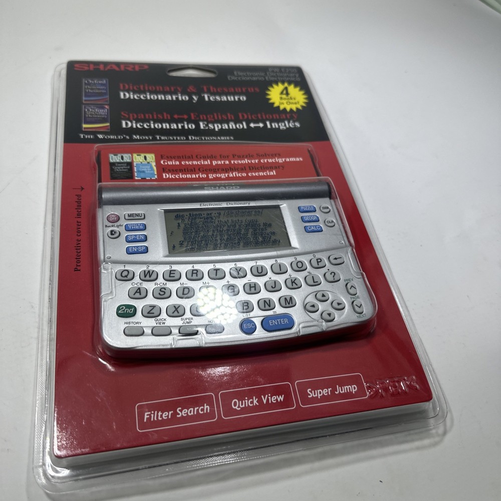 SHARP PW-E250 Electronic Dictionary Thesaurus Games w/ Backlight NEW