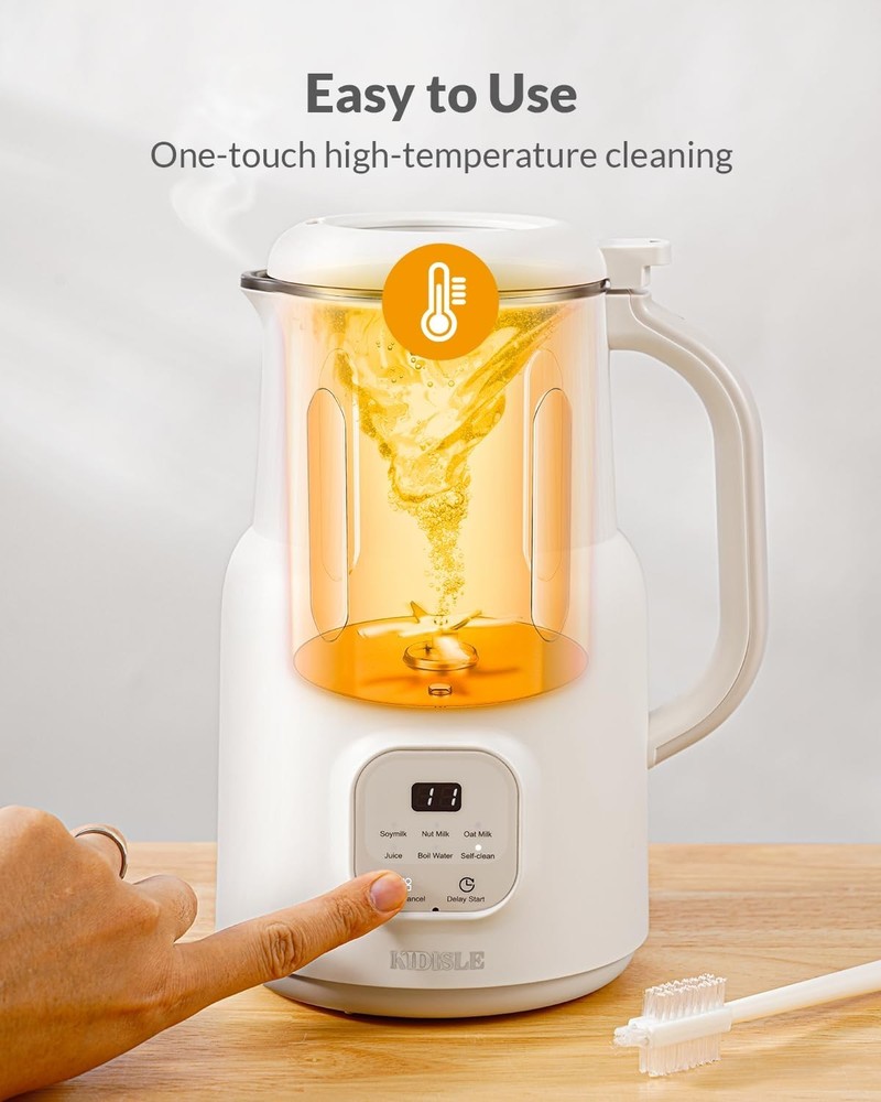 Stylish White Nut Milk Maker – 2-Hour Keep Warm & Comprehensive Accessories