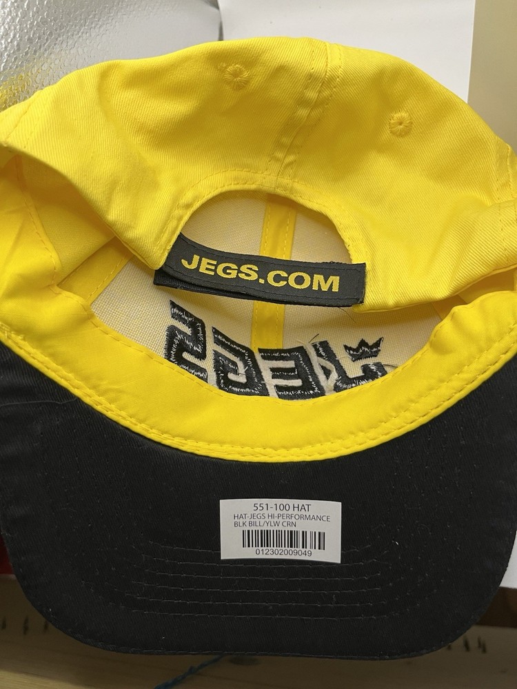 JEGS Performance Adjustable Strapback Cap One Size Embroidered Yellow/black