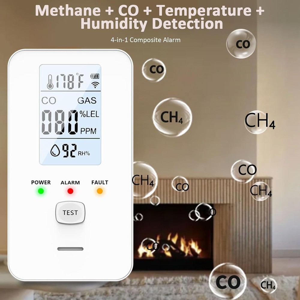 Steadfast haven co detector, 4-in-1 Detector with HD Screen