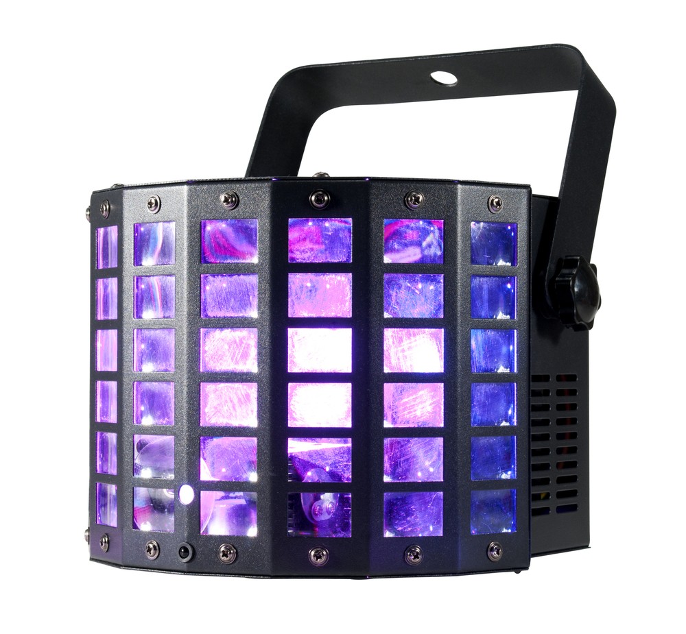 American DJ MINI DEKKER RGBW LED DMX Multi-Beam Derby/Strobe Effect Light+Cable
