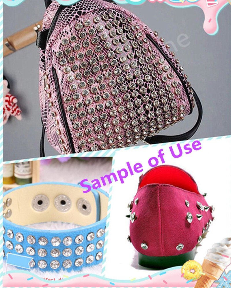 100PCS Emerald Crystal Rivets 6mm Silver Double Cap Studs for Leather Crafts