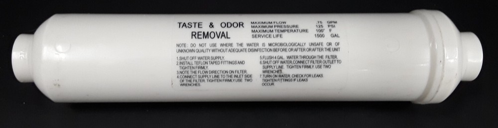 Watts AICRO Inline GAC Filter / RO Post Filter 1/4 FNPT Connection