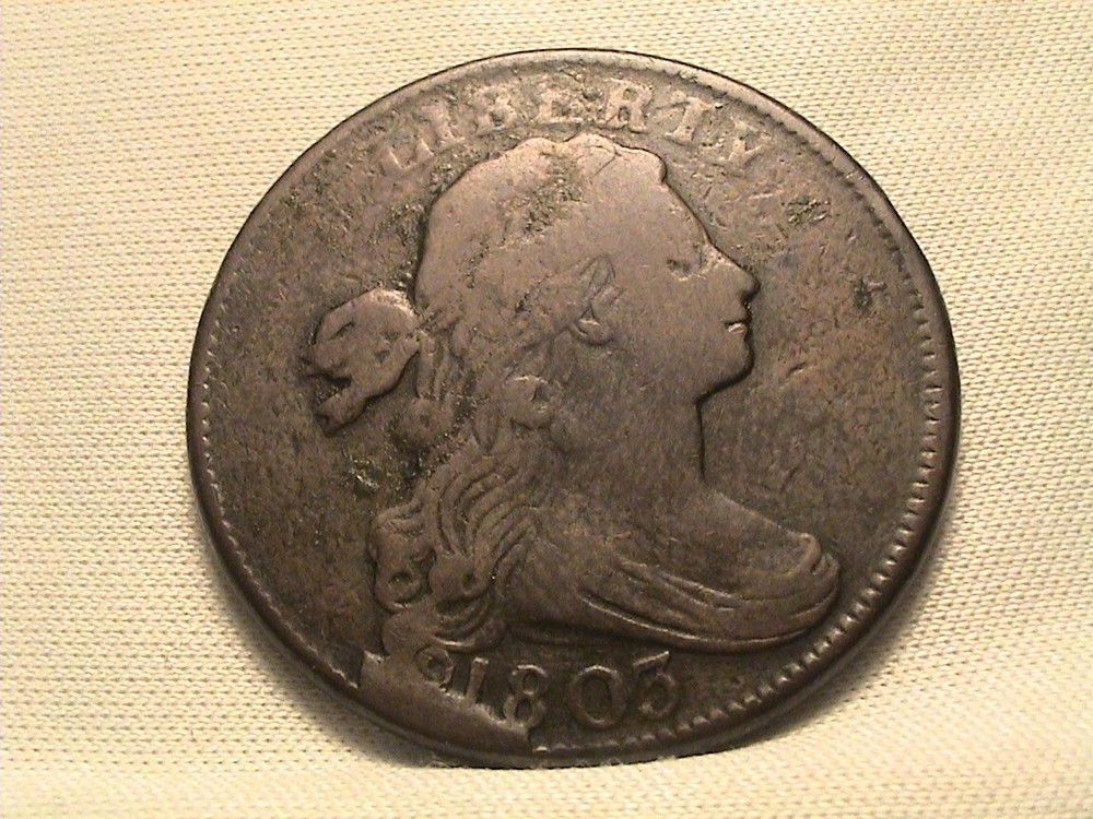 1803 Draped Bust Large Cent. S-252 Rare die State!